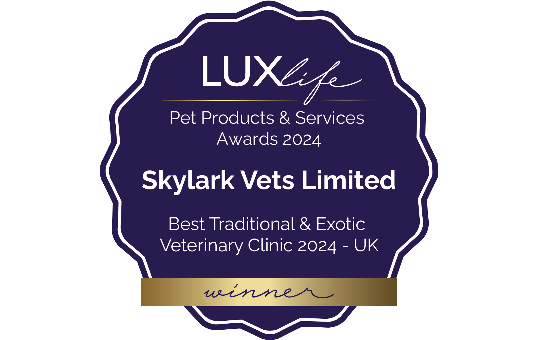 Winner Best Traditional & Exotic Veterinary Clinic 2024